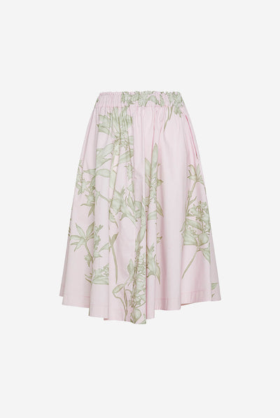 Herbarium Print Popline Elasticated Skirt