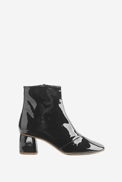 Patent-leather ankle boot